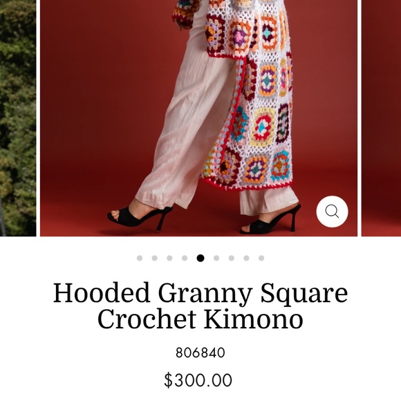 🎉 HP 🤍 Granny Crochet Hooded Tassle Boho Kimono NWT - Picture 12 of 12